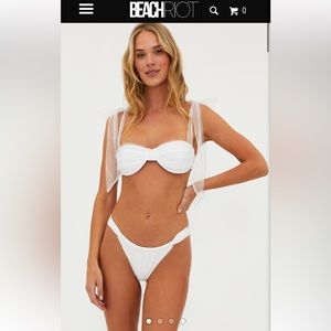 Beach Riot Drea Tulle Bow Top and Matching Bottoms - Bridal Bathing Suit